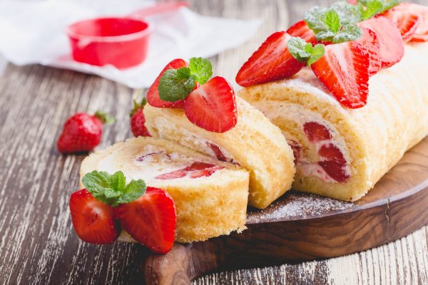Strawberry Cream Roll Cake