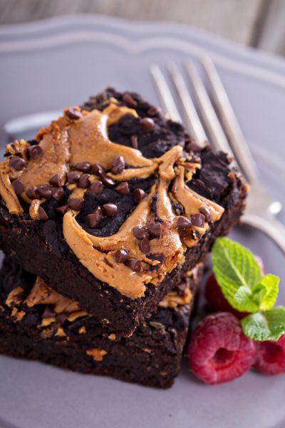 Chocolate Chocolate Chip Peanut Butter Brownies
