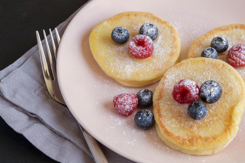 Cottage Cheese Pancakes with Fresh Berries